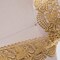 1 Yard Metallic Gold Floral Venice Lace Trim 2.5 Inch Scalloped Cotton Rayon Roses Design